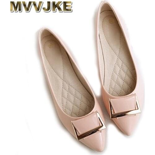MVVJKE New Fashion Flats for Women Casual Shoes Leather Slip-on Woman Boat Shoes Office Ladies Shoes Plus Size 42