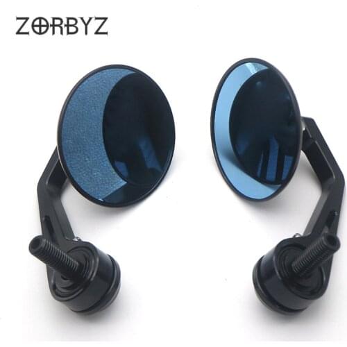 ZORBYZ Motorcycle 1Pair Black CNC Round Handlebar end Side Mirror 12mm Bolt-on For BMW R nineT Scrambler Urban F800R HP4 S1000R