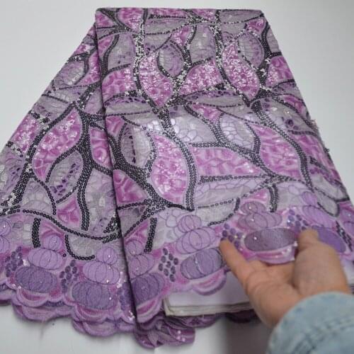 11 colors (5yards/pc) high quality hand cut African party lace lilac purple organza lace fabric with sequins embroidery OP41