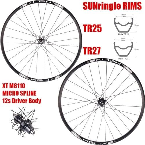 12speed Xt M8100 M8110 Boost 110X15 148X12 28H 12 Micro Spline Hub Centerlock Free Wheel E TR25 TR27 Rim 27.5 29er Wheelset