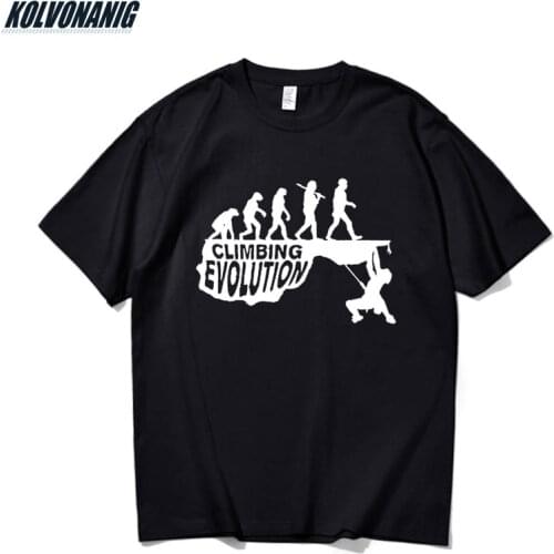 Summer 2019 Novelty Gift Birthday Climb Evolution Funny Print Men T Shirt Cotton O-Neck Short Sleeve Cool Oversized T-Shirts Top