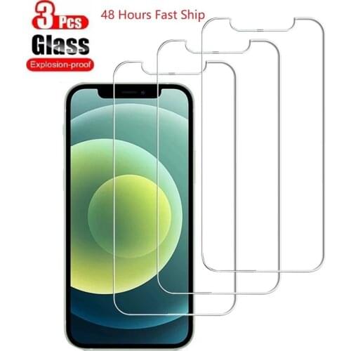 3PCS Protective Glass On For IPhone X XR XS MAX SE 5S 11 12 Pro Screen Protector Tempered Glass For iPhone 7 8 6 6s Plus X Glass