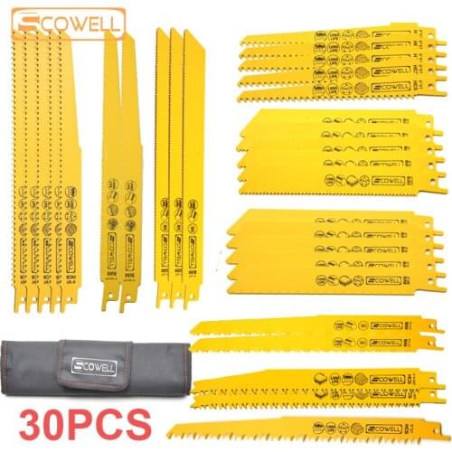 30% Off 30pc Mixed Scroll Saw Blade Reciprocating Saw Blade Set for Wood PVC Fibreboard Cutting Jigsaw 6" 8" 9" various Teeth