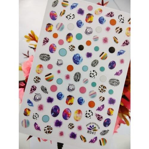 3D Nail Art Sticker Colorful Planet Self Adhesive Stickers for Nails Decoraciones foil Manicure Sliders Accesorios