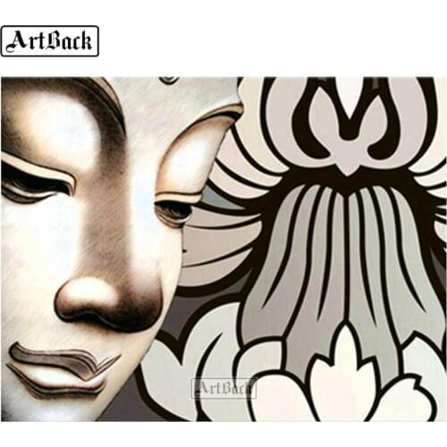 5d diamond painting buddha square & round diamond embroidery religious buddhist sticker 3d mosaic art