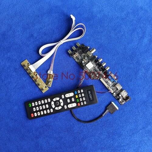 For HT101HD1-100 HSD101PHW1-A00/B00 VGA USB AV TV DVB digital LVDS 40-Pin panel 1366*768 universal LCD Controller board Kit