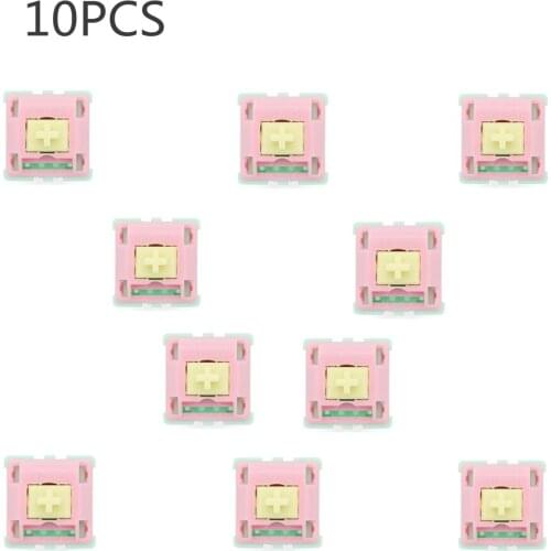 For Keyfirst Gateron Cream Custom Switch 5pin RGB Linear 62g Force MX Clone Switch For Mechanical Keyboard 50m Pink Green