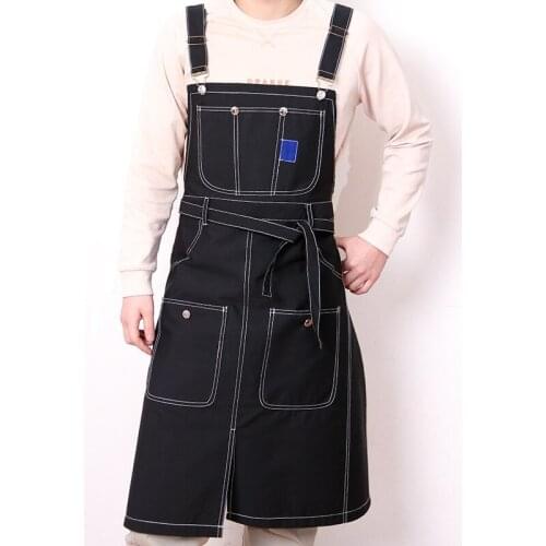 Unisex Work Aprons Uniform for Women Men Fashion Canvas Apron Coffee Gardening Woodworking Baking Barber Restaurant Waiter