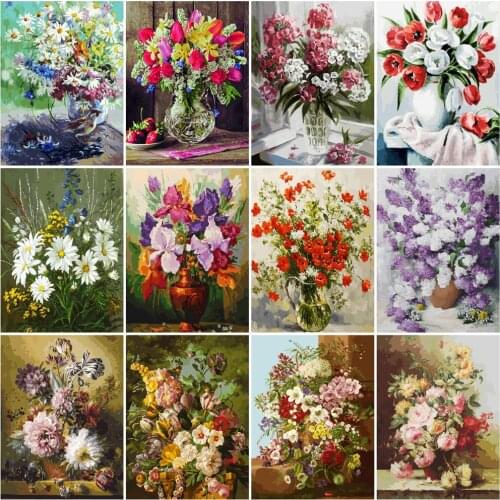 Huacan Painting Flowers By Numbers