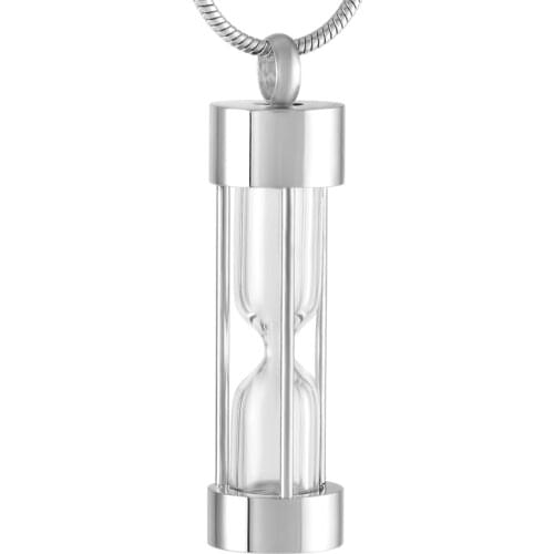 IJD9400 Stainless Steel Hour Glass Cremation Pendant Urn Jewelry Pet Ashes Human,Timeless Hourglass for Cremated