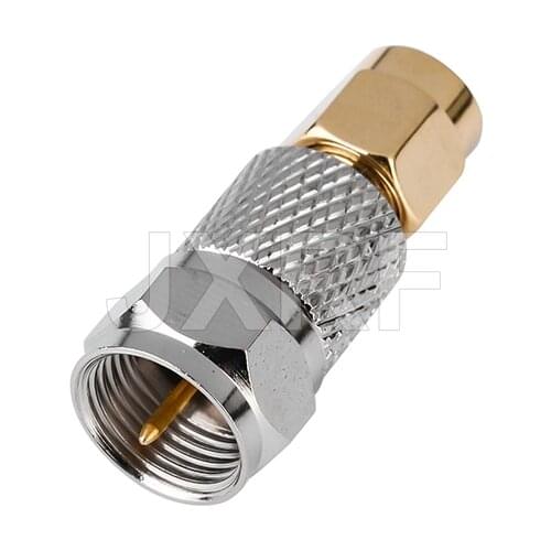 JX RF Connector F Male Plug to SMA Male Plug RF Coaxial Adapter
