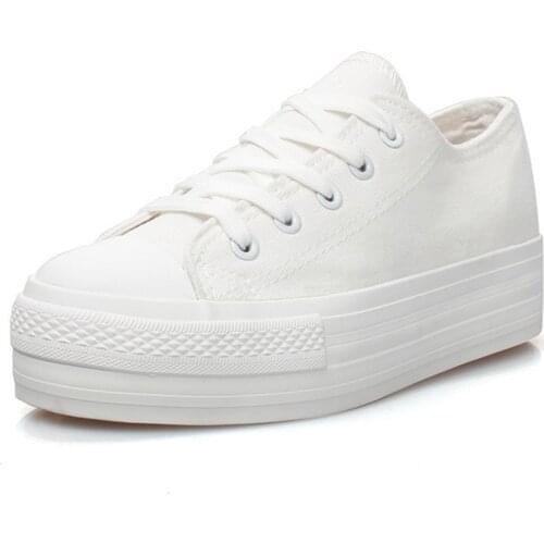 Classic Flats Canvas Shoes Woman White Black platform Sneakers Women Casual Shoes Ladies Trainers Footwear Zapatillas Mujer