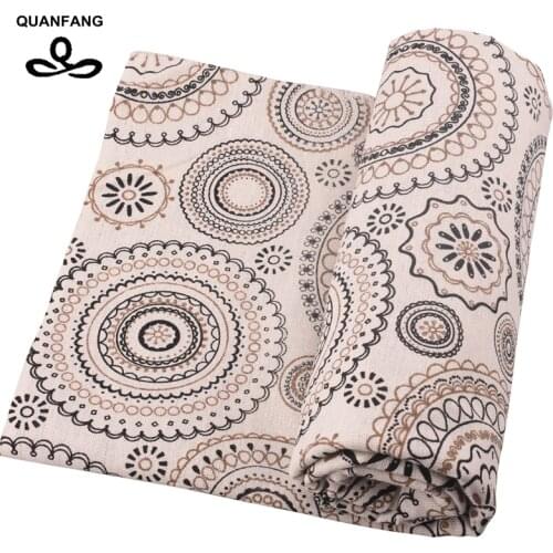 QUANFANG circular pattern, printed cotton quilted quilting, sewing, DIY, sofa/table, fabric furniture half meter