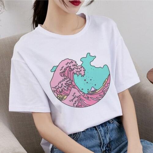 2020 Summer And So It Is Ocean The Great Wave Of Aesthetic T-Shirt Women Tumblr Fashion Tee Tops Casual TShirts Large Size S-XXL