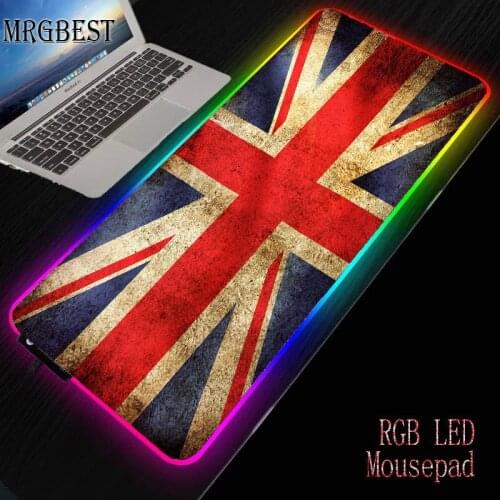 MRGBEST Fashion Flag Logo Game RGB Large 900x400x3MM Anime Mouse Pad for Game Player Computer Pads LED Backlit Keyboard Desk Mat