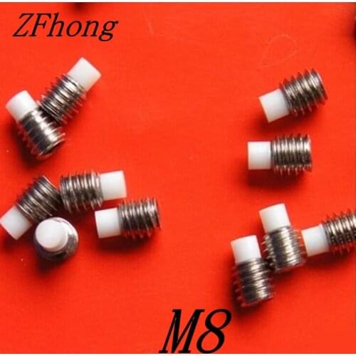 10pcs M8*8/10/14/22/27/32/35/37/42 stainless steel hex socket nylon tip set screw