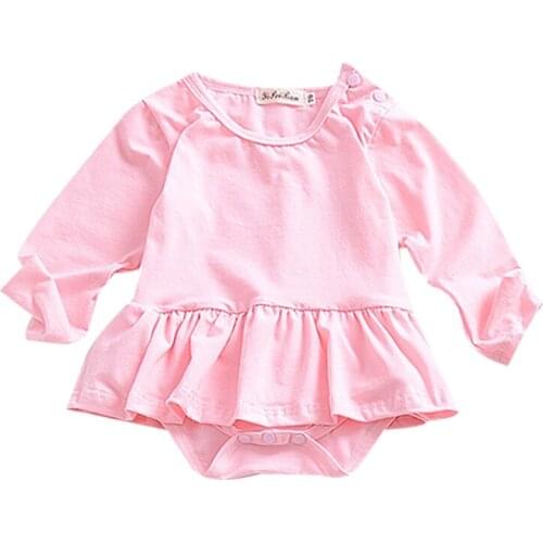 Autumn Baby Romper Easy to Change Diapers Baby Romper Spring Cotton Long-sleeved Plus Skirt Baby Girl One-piece Romper