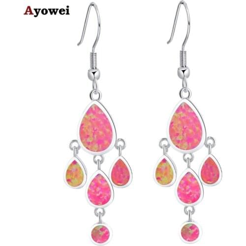 ROLILASON Top Quality Super Supplier Red Fire Opal Silver Stamped Fashion Jewelry Dangle Earrings Fine jewelry OE499A