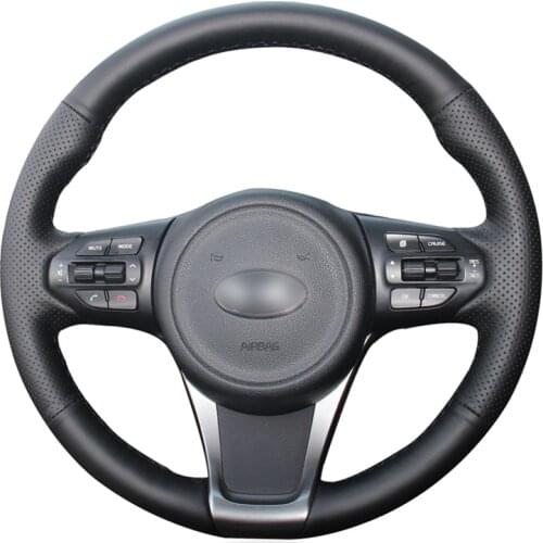 DIY Black PU Micro Fiber Leather Car Steering Wheel Cover for Kia Sorento 2015-2018 Sedona 2015-2019 Accessories