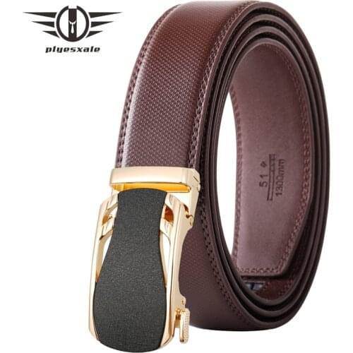 Blue Gray Genuine Leather Men Belt 2021 Luxury Brand Automatic Alloy Buckle Mens Brown Belt Top Quality Cowskin Strap Male B421
