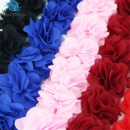 ThinkThings (1yards) Chiffon lace fabric Webbing Decoration flower gift ribbons crafts Non-woven fabrics base