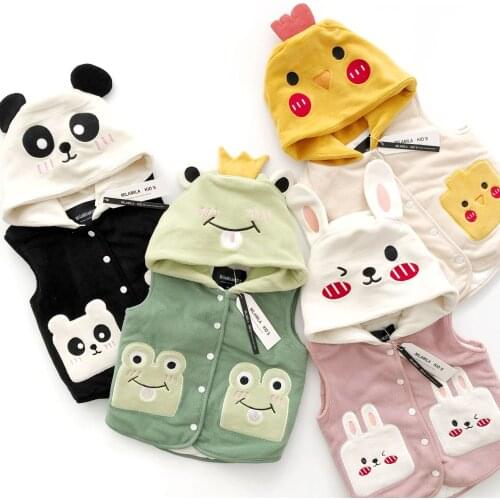 Tonytaobaby New Four Color Animal Cartoon Hooded Vest for Boys and Girls In Autumn and Winter