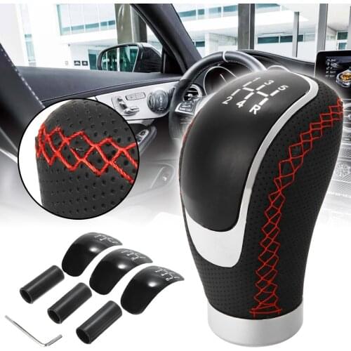 96x50mm Replacement Gearshift Knob 5 6 Speed Universal PU Leather Manual Car Gear Stick Shift Knob Set