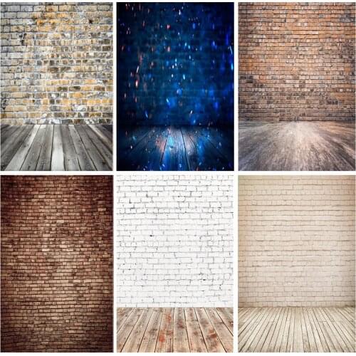 SHUOZHIKE Vinyl Custom Vintage Brick Wall Wooden Floor Photography Backdrops Photo Background Studio Prop 21712 YXZQ-84