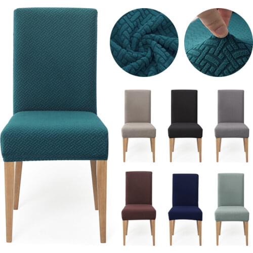 Jacquard Extensible Dining Chair Cover Spandex Slipcover Case for Chairs Kitchen Dining Room Chair Covers Elastic Stretch House
