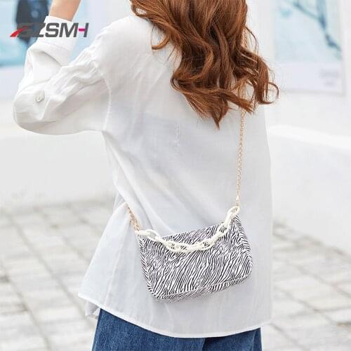 Woman Stripe PU Messenger Bag Fashion Trend Womens Vintage Crossbody Bag for Girls Blue White Lightweight Minimalist Handbag