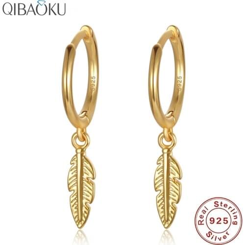 S925 Sterling SIlver Earrings Mini Leaves Gold Hoop Earrings For Women Cute Butterfly Horse Animal Circle Earrings