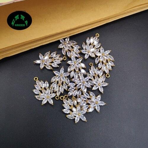 Zircon Charms for Women Bracelets Zircon Charms 22*13mm 10pcs Crystal Charm Lotus Flower Charm Pendants for Jewelry Making