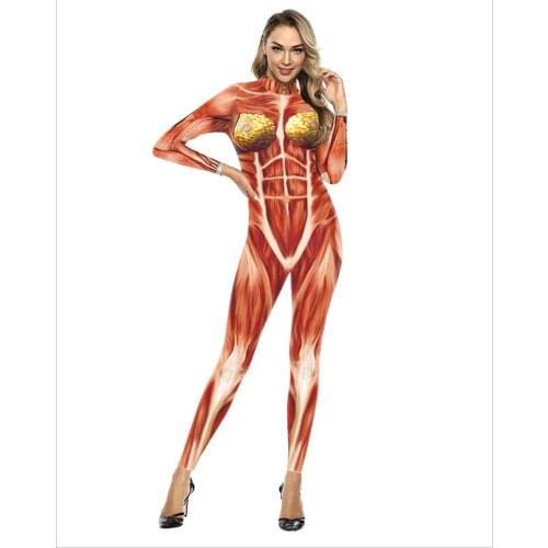 HumanBody Structure Women Jumpsuit RolePlay Wear School Teaching Clothing Human Muscle Organs Women Custume