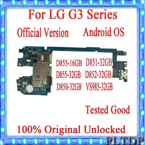 100% Test Original Main Motherboard For LG G3 D850 D852 D851 D855 VS985 Logic Board Unlocked with full chips Android OS