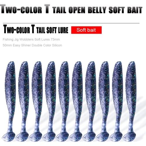 10x Jig Wobblers Worm Soft Lures 7cm 2g Fishing Artificial Rubber Swimbait Fishing accessories Tackle