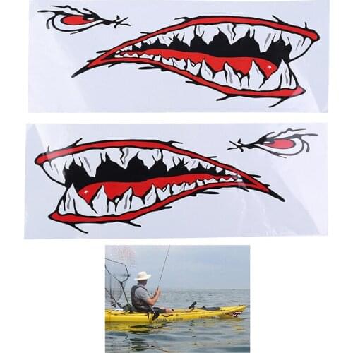 2pcs Car DIY Both Sides Stickers Shark Mouth Tooth Teeth Sticker Vinyl Exterior Decal For Car Side Door Car-Styling Stickers