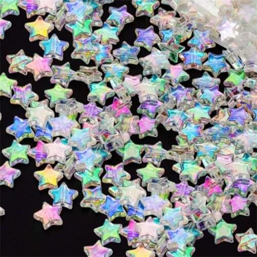 100pcs 10mm Acrylic AB Star Spacer Loose Beads for DIY Jewelry Craft Making Necklace Bracelet Earring Supplies