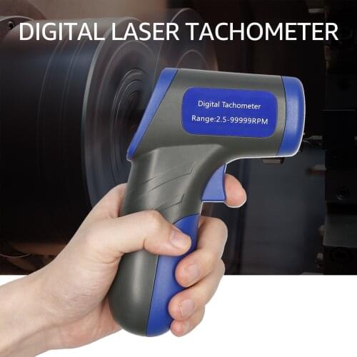Digital Tachometer Non-Contact Laser Tachometer RPM Meter Speedmeter with Backlit LCD Display Handheld for Motor Machine Lathe