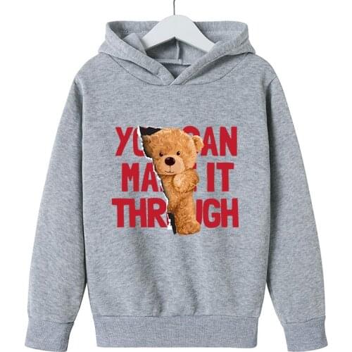 Children Hooded Sweatshirt Boys Cute Bear Animal Hoodies Unisex Kids Clothing Girls Coats Baby Casual Outwear Harajuku Pullover