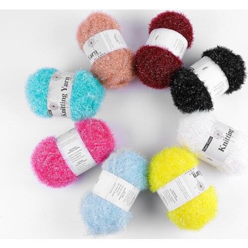 Fine Quality 100g/ball Space Dye Acrylic Yarn Hand Knitting Thread For Bag Clothing Sparkly Glass Silk Crocheting Yarn