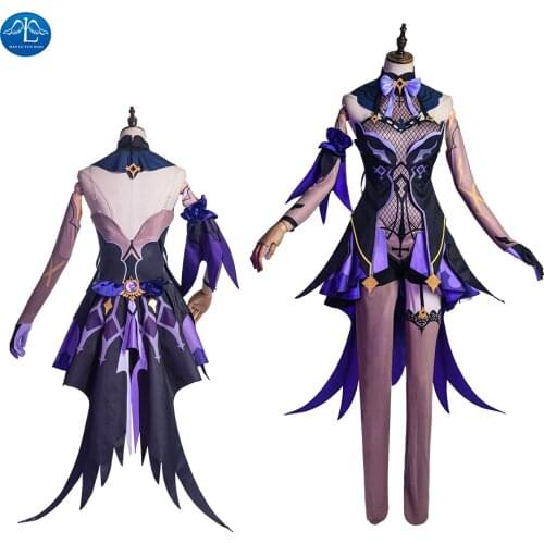 Game Genshin Impact Cosplay Fischl Cosplay Costume Anime Fischl Costume Women Halloween Outfit Sexy Fancy Dress Custom Made
