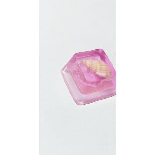 1pc Handmade Customized Resin Key Cap For Mechanical Keyboard cover Accessories Personalized Translucent Conch KeyCaps R4 Height
