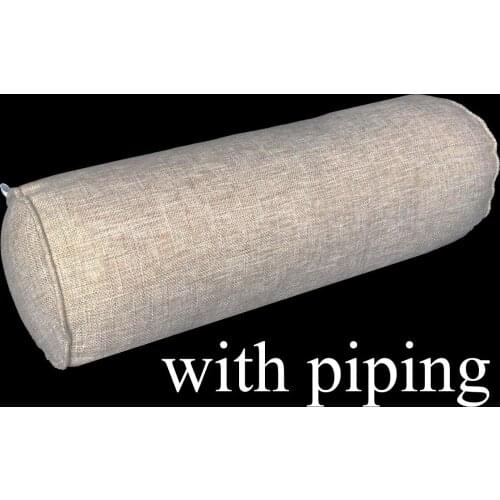 EN01g Yoga Round Bolster maternity Pillow Cotton linen Neck Headrest body pillow Bed Chair Car Seat Backrest Sleeping cushion