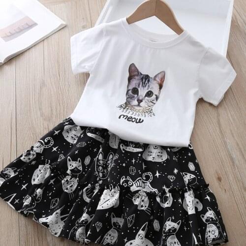 Girl Summer Fashion Casual Loose Dress Cute Flower Print Dress Children Fashion Princess Costume Girl Clothes Party Girl Dresses