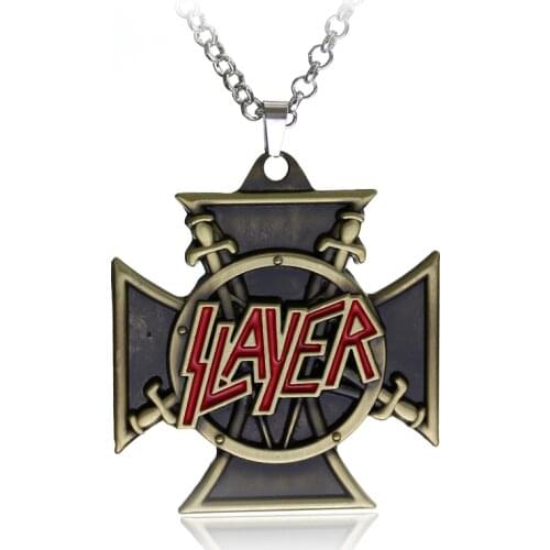 MQCHUN American Speed Metal Band SLAYER Necklace Killer Thrash Metal Rock Band Chain Necklace