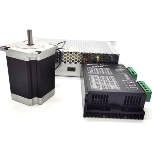 Nema23 57x100mm Stepper Motor 4.2A 2.5Nm 6.35mm 8mm Dual Shaft + DM556 DC 20-50V Driver + 200W Power Supply kit for 3D printer