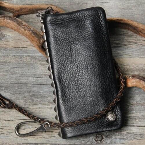 Ruil 2017 Top Quality New mens wallet personality handmade cow leather zipper Handbag coin dollar wearable Card Holder purse