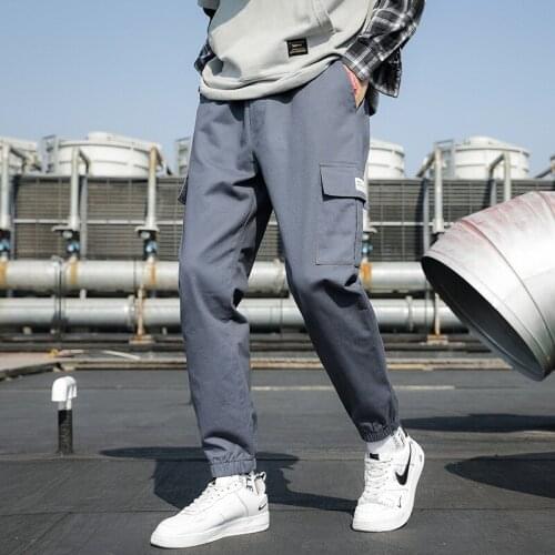 April MOMO 2021 Four Seasons New Overalls Mens Nine-point Pants All-match Youth Loose Fashion Casual Trousers