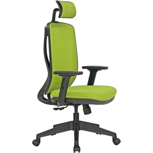 Space Office Event Meshed Manager Chair-Green-Regulated Armlet