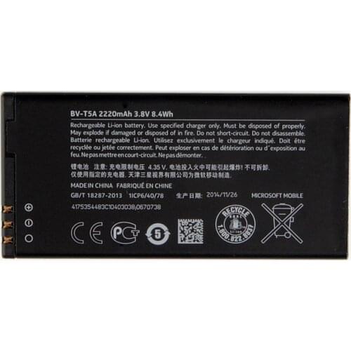 Original BV-T5A phone battery for Nokia Lumia 550 730 735 738 Superman RM1038 RM1040 BVT5A 2220mAh